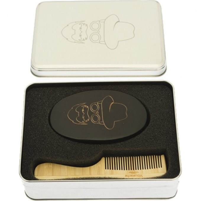 Набор расческа и щётка для бороды и усов мини BARBER STYLE DEWAL CO-007/1